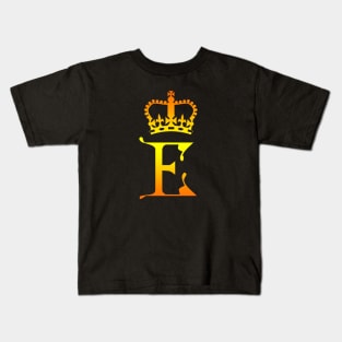 Queen Elizabeth II Golden Monogram Kids T-Shirt